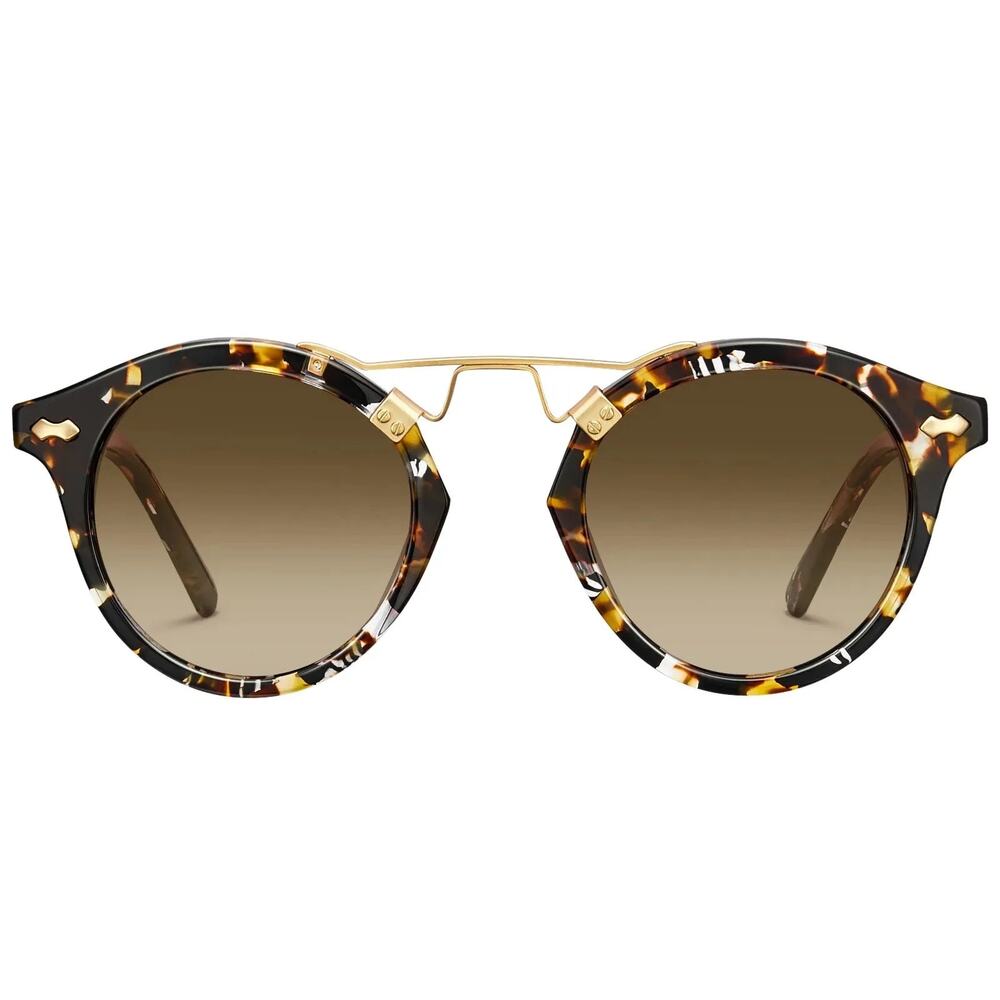 Carfia Women's Trendy AvonPark-C03 Round Tortoise Mixed Sunglasses with Case